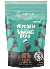 Load image into Gallery viewer, Forget about &#39;brains&#39; being the flavor &#39;du jour&#39; for the undead! These bags of cinnamon, Churro, and pretzel-filled goodness are zombie approved - and the living like it even more!   When you feast your eyes on this popcorn, you too will take on traits of our living-dead friends. The symptoms are;  - Salivating mouth  - Insatiable appetite  And what is even more amazing, is this decadent snack is quite healthy!  NON GMO | VEGAN | DAIRY FREE | NUT FREE | NO PRESERVATIVES
